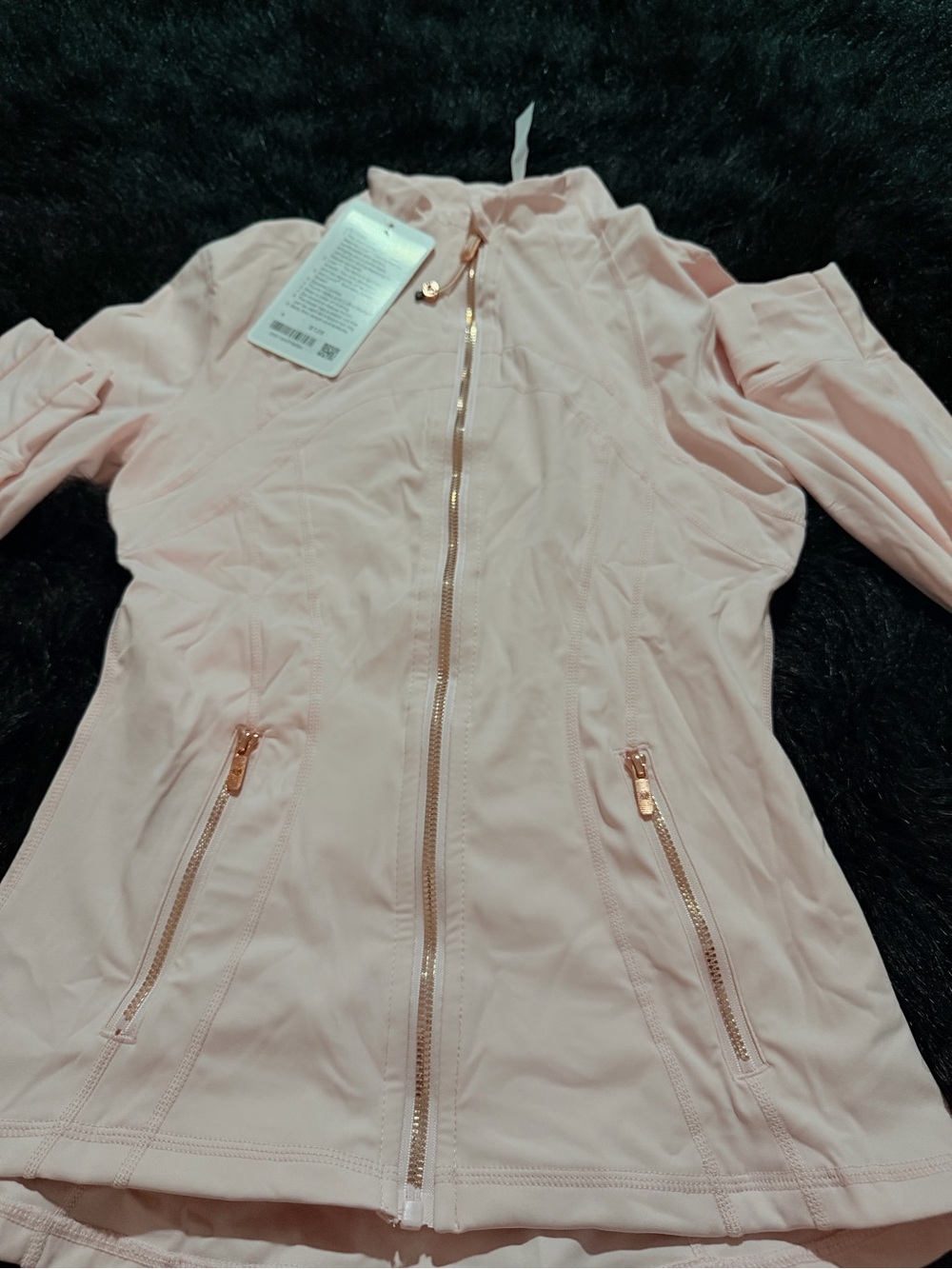 lululemon athletica Light Pink Utility Jacket with Rose Gold Zippers